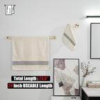 JQK Champagne Bronze Towel Bar, 24 Inch 304 Stainless Steel Thicken 0.8mm Towel Rack Bathroom, Towel Holder Wall Mount, Total Length 26.41 Inch, TB250L24-CB