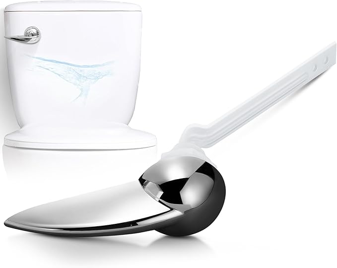 Enhon 1 Pack Universal Toilet Flush Handle Replacement Kit, Compatible with American Standard 738995-0020A Champion4 Toilet Handle Parts Left Hand Trip Lever, White Flusher Handles Repair Kit