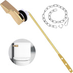 Toilet Handle Replacement Kit, 702 Universal Toilet Flush Handle, Zinc Alloy Toilet Tank Trip Lever with H2 Brass Arm Front-Mount Compatible with American Standard, Mansfield Toilet, Gold