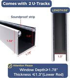 U Channel Blackout PVC Light Blocking Strips for Roller Blinds Light Gap Blockers Window Shades Side Rail Tracks Bedroom Sleep, Side Tracks for Cordless Blackout Shades (White, 58",2Pcs)