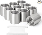 TAISHER 10PCS 304 Stainless Steel Cast Pipe Fitting, Coupling, 1/4" x 1/4" NPT Female Threaded