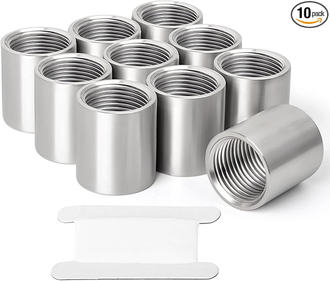 TAISHER 10PCS 304 Stainless Steel Cast Pipe Fitting, Coupling, 3/8" x 3/8" NPT Female Threaded