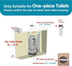 3-Inch Dual Flush Valve Replacement Kit for One Piece Toilet: Include 8" Height Flush Valve, 2.2" Threaded Button, Fill Valve. Fits Tanks 10-13.5" Tall, Drain Holes 3.2-3.6"
