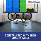 SafeRacks Overhead Garage Storage Rack, Heavy Duty Racks for Garage w/ 600 lb Capacity, Easy Garage Storage Adjustable Storage Rack Ceiling Mount Storage for Garage 4x8 White, 24"-45" (2 Pack)