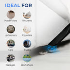 Koblenz WD-2.5L Portable Wet Dry Vacuum, 2.5-Gallon 2.5 PHP Suction Plus Blower Vacuum Cleaner for Liquids, Dust, Pet Hairs, 10’ Reach, For Car Cleaning, Wall-Mount Support, Parts Included, Blue/Black