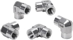 90 Degree Street Elbow - 3/8" NPT Female to 3/8" NPT Female Stainless Steel 304 Heavy Duty Forged Barstock Street Elbow Adapter Pipe Fitting (pack of 5)