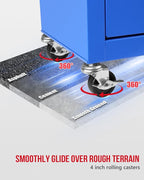 2 in 1 Tool Chest with 5 Drawers, Tool Cart with 7 Organizer Tray Divider Set & Wheels, Large Rolling Tool Box Organizer for Garage, Workshop, Home Crafts