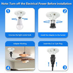 3 Pack, Light Socket to Plug Adapter, Light Bulb Socket Convert to Outlet Adapter (Black).