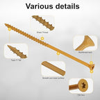 Wood Screws #10 x 5’’, T25 Star Torx Drive Flat Head Deck Screws, Tan, 42Pcs (1lb)