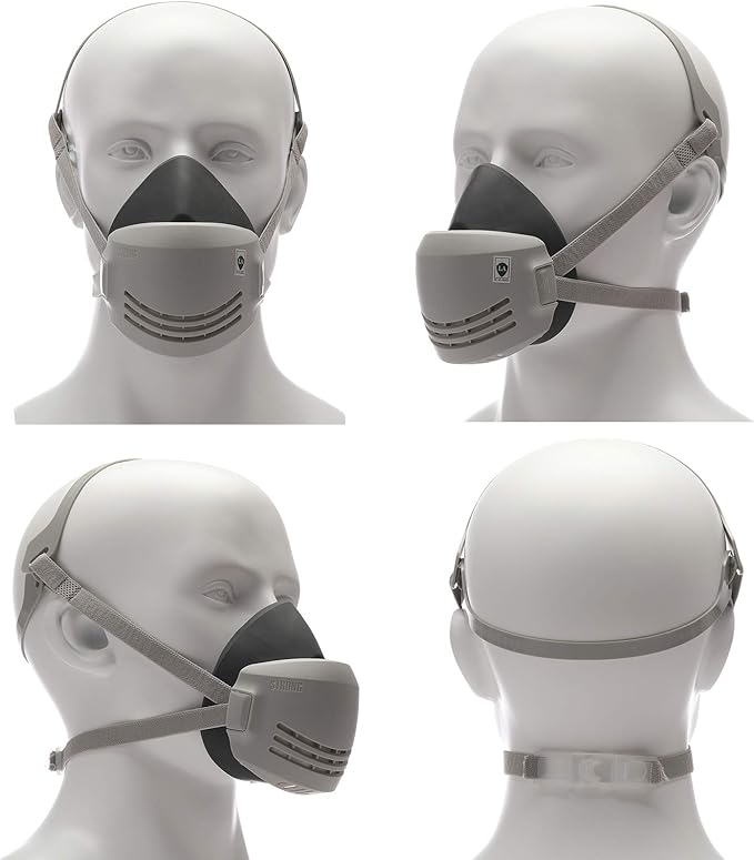 RANKSING Respirator Mask with Filters to Against Dust Gases Fumes Asbestos Organic Vapors Chemicals while Painting Spraying Sanding Welding Construct and Work Portable Protection PPE