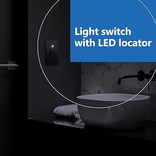 LIDER Minimalist Design Matte Finish Lighted Double Switch with Screwless Wall Plate Combination Frameless Decorator Switch with Locator Light Ground Terminal Single Pole 15A 120V UL Listed Space Gray