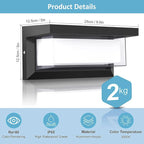 Porch Lights Outdoor 6000K, 18W 1800LM Modern LED Wall Light IP65 Waterproof Aluminum Exterior Fixture Easy to Install for Garage, Patio, Backyard (6 Pack)