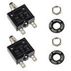 HUWREW 25 Amp Push Button Circuit Breaker 125-250V AC 50V DC L1 Series Manual Reset Thermal Circuit Breaker 25A Thermal Overload Protector (Pack of 2)