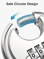 Puroma Combination Lock, Stainless Steel Disc Padlock with Hardened Steel Shackle, Keyless Heavy Duty Combo Lock for Outdoor Sheds Fence, Gate Hasps, Storage Unit, School Gym Locker (1 Pack, ‎Silver)