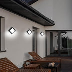 LED Porch Lights Wall Mount 12W 6500K Double-Layer Cover Exterior LED Wall Light Matte Aluminum IP65 Waterproof for Yard Garage Stairway House