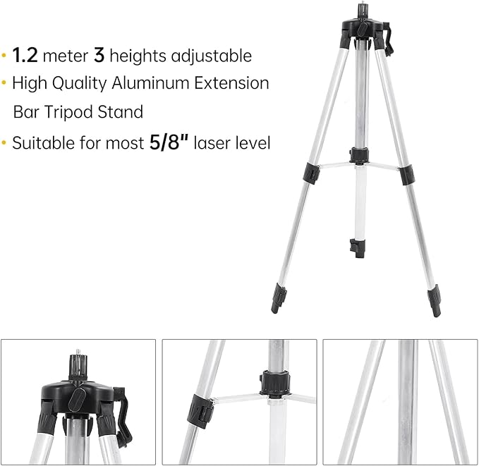 Laser Level with Tripod, 4 x 360 Self Leveling Laser Measuring Tool Green 16 Line Level Laser 360 Self Leveling for Construction, Home Renovation, Picture Hanging