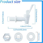 Replacement Cooler Faucet Water Bottle Jug,Water Dispenser Tap Set,BPA-Free Plastic Spigot Spout Water Beverage Lever Pour Dispenser Valve,Water Crock Tap (4 White)