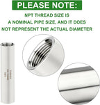 TAISHER 2PCS Stainless Steel Pipe Fittings, 1" NPT Female x 1" NPT Female Threaded, 4" Length Thickened Nipple Cast Pipe