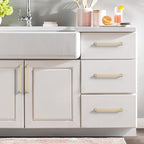 10 Pack 7 Inch Cabinet Handles - Brushed Brass Kitchen Hardware - Gold Pulls