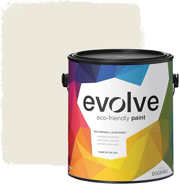 EVOLVE Paint & Primer: Environment-friendly, Low Sheen with One-coat Coverage for Interior & Exterior surfaces (Ivory Cloth, 1-Gallon)