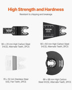 VEVOR 30-Piece Oscillating Saw Blades, Quick Release Multi Tool Blades Kits, 8 Types Oscillating Multitool Blade for Wood Plastic Metal, Compatible with Dewalt Ryobi Milwaukee Hitachi Chicago Fein