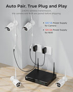 [Wireless Pro, 100ft Range] Hiseeu Wireless Security Camera System, Expandable 16CH 4K NVR, 4Pcs 3MP Night Vision WiFi Cameras Home Surveillance Outdoor, Motion Detection, 1TB HDD, One-Way Audio