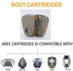 6001 Activated Carbon Filter Cartridges Replacement for Gas Respirator, Filter Cartridges Suitable for 6100/6200/7501/7502/6502/6800 10PCS(5Pack), Brown,white