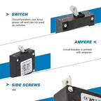 GLOSO J Type Toggle Hydraulic Magnetic Single Pole Circuit Breaker AC/DC Manual Reset Switch Yachts Campers Caravans Red Toggle, 5A, J1P