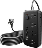 Surge Protector Power Strip - 8 AC Outlets & 6 USB Ports (4A/2C), 1080J Extension Cord with Multiple Outlets, 2-Sided Outlet Extender, 5FT Extension Cord, Wall Mount for Travel, Dorm Room