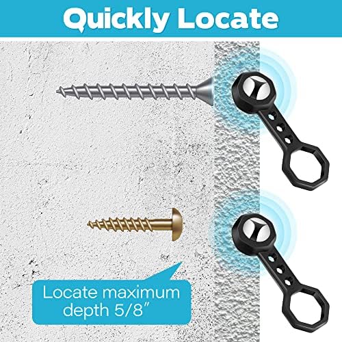 Dreyoo 2 Pcs Stud Finder Wall Scanner, Studball Magnetic Stud Finder with 27 Pounds of Pull Magnetic Power, Studball for Detected and Located Stud Through 5/8" Drywall Plywood Paneling Ceramic (Black)