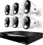 Night Owl 2-Way Audio 12 Channel DVR Video Home Security Camera System with (6) Wired 4K HD Indoor/Outdoor Deterrence Cameras and 2TB Hard Drive (Add up to 4 Wi-Fi Cameras) (6 Camera)