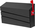 Wall-Mount Mailbox, Morden Mailbox for House, Rust Resistant Metal Post Box, Galvanized Steel Outside Mailboxes with Flag (No Keys Locking)