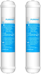 Inline Water Filter for Refrigerator and Ice Maker(2 Pack),1/4" Push Connect Post Carbon Filter Replacement for Reverse Osmosis Water System