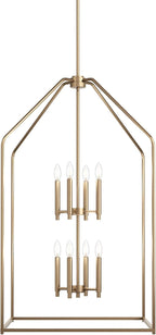 Kichler Madden 43" 8 XL Light Foyer Pendant in Champagne Bronze, Soft Modern Fixture, for Foyer, Over Large or Dining Room Table, (43" x 24.25"), 52724CPZ