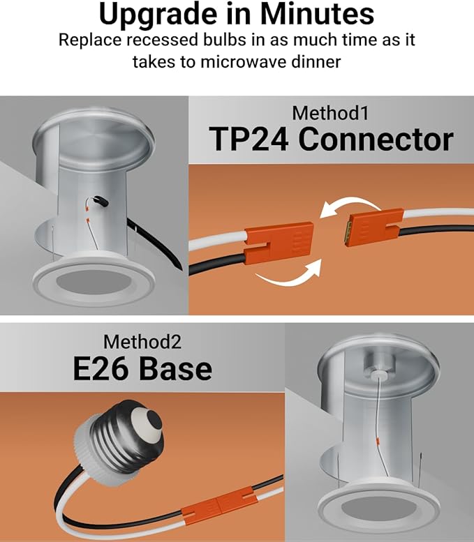 Sunco 6 Inch LED Indoor Home Area Recessed Lighting with Night Light, Selectable CCT 2700K/3000K/4000K/5000K/6000K 13W Dimmable Can Lights, 1200 Lumens, Damp Rated, Retrofit Installation 48 Pack