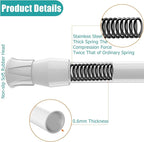 6 Pcs Window Security Bars, Adjustable Sliding Glass Door Bar Sliding Door Security Bar Window Safety Lock Bar with Rubber Tips for Children Home, Extends from 15.8-27.6 Inch, White