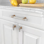 Asidrama 10 Pack 3.75 Inch(96mm) Brushed Satin Nickel and Champagne Bronze Kitchen Cabinet Handles, Cabinet Pulls Kitchen Cabinet Hardware Cupboard Handles Drawer Pulls