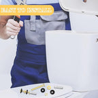 2 PCS M8 Universal Toilet Tank Bolts Replacement, Heavy Duty Stainless Steel Toilet Tank to Bowl Bolt Kit with Rubber Washers Gasket and Extra Long Downlock Nuts, Non-Slip Washers-Double Nut Design