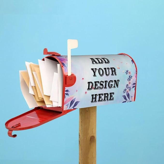 Personalized Mailbox Covers Custom Picture/Photo/Text Magnetic Standard Size Mailbox Wraps Post Letter Box Cover for Garden Yard Outdoor Decorations-18