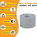 Window Insulation for Winter Weather Sealing Tape 2 Inch x 50 Yards Weather Stripping Residue Free Draft Isolation Sealing Film Tape for Doors Windows and Shower Glass Gaps Gray Color