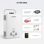 Portable Camplux Propane 1.58 GPM Tankless Gas, On Demand Water Heater, White