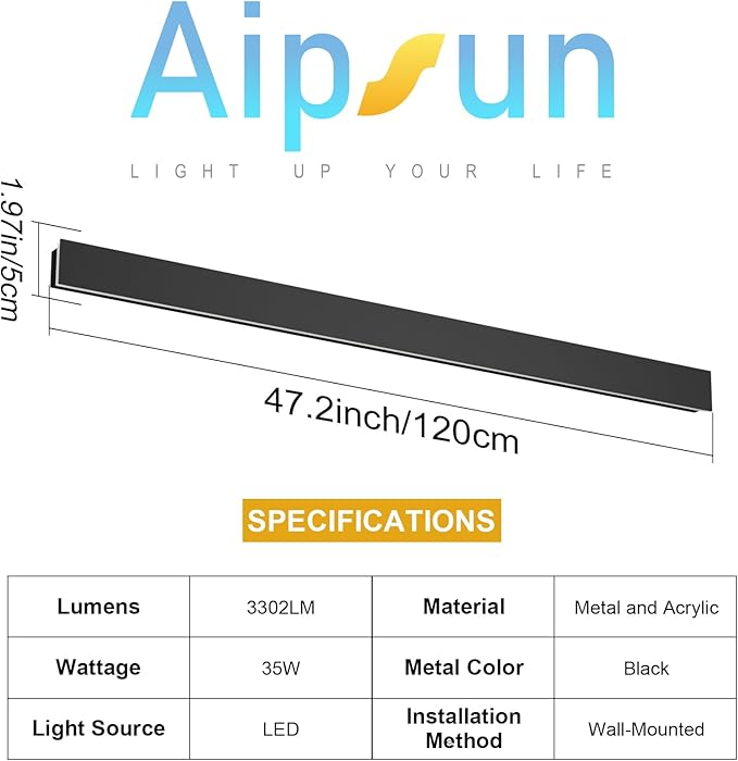 Outdoor Lights 2 Pack,Modern Outdoor Wall Light Long Strip LED Wall Sconce IP65 Anti Rust Warm Light Fixture 3000K Exterior Wall Mount Lights for Entrance, Hallway, Garage, Porch