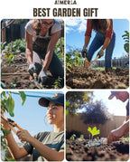 Aimerla Gardening Tool Set of 5 Heavy Duty Aluminum Garden Tools with Non-Slip Rubber Grip, Fashion Garden Bag, Durable Hand Tools for Gardener, Weeding, Gardening Gifts for Women,Men - Floral