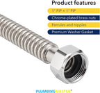 Stainless Steel Corrugated Water Heater Connector, 24-Inch, 1” FIP* 1” FIP hot and cold Corrugated Water flexible hose, Leak-Proof, 10-Year Warranty, 2-pack