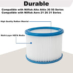 2 PCS Replacement HEPA Filter Compatible with Nilfisk ALTO Attix 30, 50 & Aero 21, 26, 31 Wet Dry Vacuum Cleaner