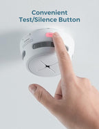 AEGISLINK Smoke Alarm 10-Year Battery with Test/Silence Button, Fire Alarm with Photoelectric Sensor, Low Battery Warning, S500 (Independent, 6-Pack)