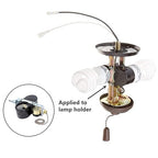 Ceiling Fan Light E-27 Multi Lampholder Socket Ceiling Fan Switch ZE-310D Socket with ZE-109M Pull Chain Switch (Nickel)