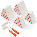50 Pack Microfiber Paint Roller, 2 Inch and 4 Inch Small Paint Roller Covers, 3/8 Inch Nap, Mini Paint Rollers for House Painting with Paint Roller Frame, Wall Painting Tool