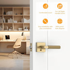 Amerdeco 3 Pack Privacy Door Handles, Champagne Bronze Interior, Knurled Lever, Heavy Duty for Bedroom and Bathroom, Reversible Keyless for Right & Left Side AM0021