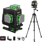 JEPPO Laser Level with Tripod,4D Green Laser Level 4x360 Self Leveling,16 Line Lazer Leveler Tool for Construction,Floor Tile,APP Remote Control,5000mAh Rechargeable Battery,Magnetic Rotating Stand